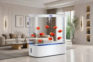 Curved Double Round Glass Floor Standing Aquarium - Ruibit Aquarium glass aquarium tank