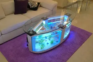 Ultra White Eco-Friendly Glass Fish Tank Oval Coffee Table - Ruibit Aquarium glass aquarium tank