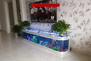 Luxury Glass Coffee Table with Aquarium & TV Cabinet - Ruibit Aquarium glass aquarium tank