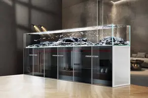 High-End Extra Large Glass Aquarium with Ultra White Bottom Filtration - Ruibit Aquarium glass aquarium tank