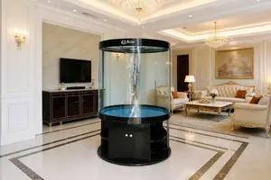 Luxury Curved Cylinder Aquarium Complete Set Bottom Sump Filter - Ruibit Aquarium filtration system