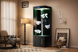 Tall Ultra Clear Glass Back Filter Floor Standing Aquarium - Ruibit Aquarium filtration system