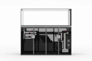 Arowana Tank Ultra Clear Glass Bottom Filtration Wall Divider - Ruibit Aquarium glass aquarium tank