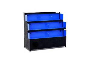 3-Tier Glass Stainless Steel Live Seafood Display Tank - Ruibit Aquarium glass aquarium tank